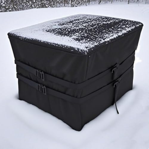 Abdeckung für Poolheizung, Wärmepumpenabdeckung für Hayward, Poolheizungsabdeckung für den Winter, Schlauchloch und Klettstreifen, strapazierfähig, 600D, 101,6 cm Länge x 86,4 cm Breite x 78,9 cm Höhe