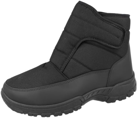 Cushion Walk Mens Thermo-Tex Fleece Lined Ankle Snow Boots (Black, 9 UK, numeric_9)