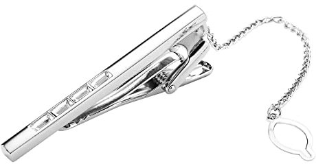 Stfery Krawattennadeln für Herren Schmal, Krawattennadel Hochzeit Edelstahl Rechteck Krawattenklammer Silber Weiss Zirkonia Schmuck Geschenke