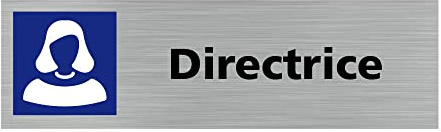 Signalétique.biz France - Plaque de porte DIRECTRICE (Q0223) - 170 X 50 mm - Plaque aluminium brossé de 2mm