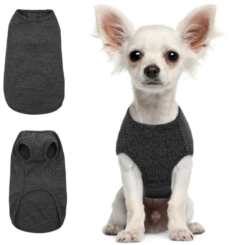 Hundeshirt für Kleine Hunde | Sommer Hund T-Shirt Atmungsaktiv & Leicht | Weich & Bequem, Rundhals Design | Hunde Bekleidung | Chihuahua, Yorkshire Terrier (Schwarz XS)