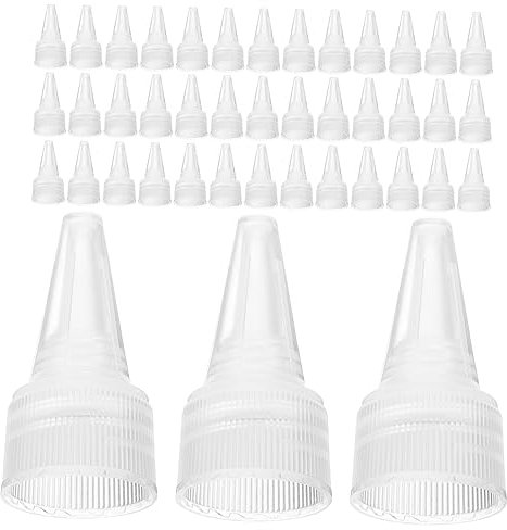 COHEALI Garrafas 50 Pcs Tapa De Botella De Pintura De Boca Puntiaguda Cierres Para Pulseras Exprimir Botellas Punta Aguja Tapas Superiores a Páginas Tapa De Botella De Vidrio Calibre