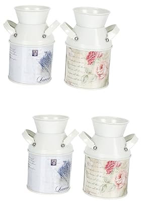 Warmhm 4pcs Iron Bucket Planter Vintage Vase Multi-purpose Dried Flower Bucket for Home Office