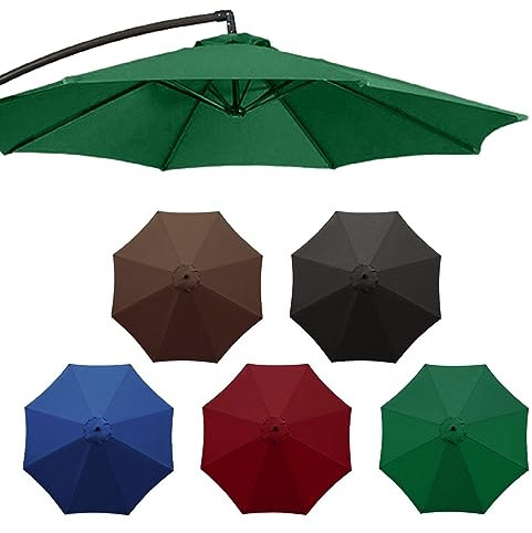 2/2.7/3.0m Paño de Repuesto para Paraguas al Aire Libre Fundas de Repuesto para sombrilla para Parasol Excéntrico de jardín de terraza de exterior de mercado(Color:Verde,Tamaño:2.7m 8 ribs)