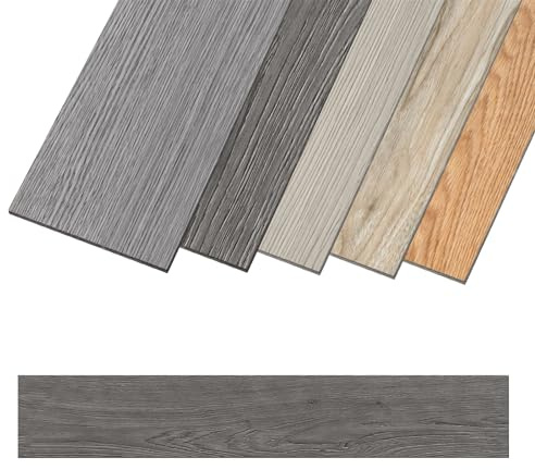 VA-Cerulean PVC Bodenbelag Vinyl Laminat Dielen Rutschfest wasserfest Selbstklebend Fliesen 5,02m² Vinylboden 91,44x15,24cm Dicke 2 mm(36 Stück,Typ B)