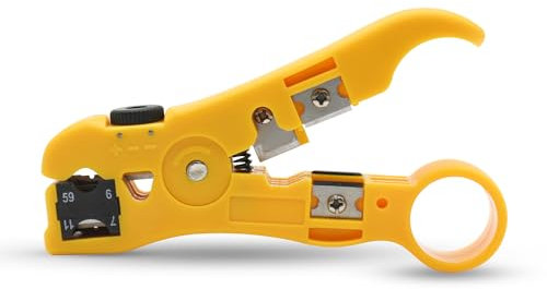 DOJA Barcelona | Pince a Denuder les Cables Coaxiaux | Pack 1 | Premium | 125mm | Pince a Denuder Cable antenne | Pour Denudeur Cable Ethernet, Coaxial, Denudeur Cable Electrique, Outils Electricien