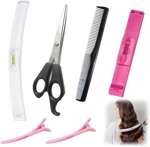 6 pcs Creaclip Coupe Cheveux Soi Même Pince d'Aide à La Coupe de Cheveux Pièces et Peigne à Deux Barrette de Coiffure Coupe de Coiffure Professionnel Bouts Ciseaux Pinces DIY Bricolage Tondeuse