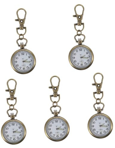 SAFIGLE 5stücke Taschenuhr Für Mit Schlüsselanhänger Tragbare Fob-Uhr Aus Modisches Design Für Junge Mädchen Und Pflegekräfte Langlebig Und Präzise Für Alltag