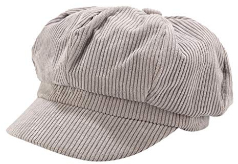 Damen Ballonmütze aus weichem Stoff, Schirmmütze Vintage Style, Schiebermütze, Newsboy Cap