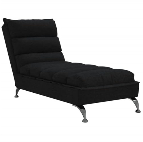 vidaXL Schäslong med dynor svart tyg, schäslonger, massageschäslonger, massagesoffor, massageschäslong, massagesoffa, modern schäslong