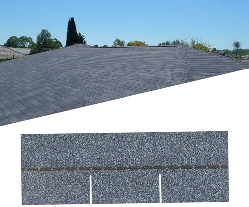 INMOZATA 18pcs Asphalt Roof Shingles, 2.61sqm Self-Adhesive Roofing Felt Shingles Tiles for Roof Sheds, Weather Resistant Waterproof Roofing Tiles(Ocean Blue)