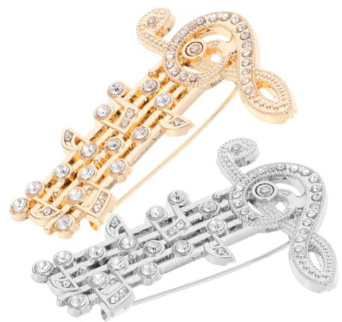 MOBUTOFU 4stücke Gitarren-noten Broschen Mit Strass Metall Anstecknadeln Für Kleidung Dekorative Broschen Für Damen Und Unisex Für Hochzeiten Und Partys