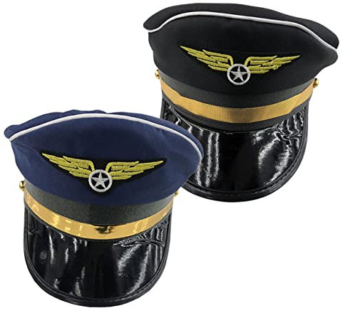 OFFSCH 2stücke Piloten Hut Mütze Hut Party-cosplay-kostüm Cosplay Dekoratives Accessoire Schwarz Marineblau Für Jede Farbe