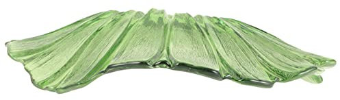 Mikikit Glass Flower Pendant Lamp Shade Ceiling Hanging Decorative Glass Lamp Shade Cover for Kitchen and Living Room, Nordic Style Green Petal Design
