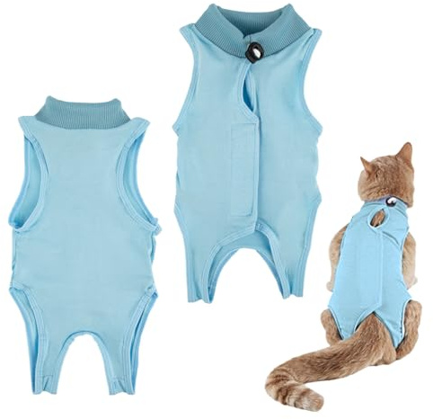 Body für Katzen, Post-Operations-Overall für Katzen und Kätzchen, atmungsaktiver und weicher Overall gegen Lecken, chirurgische Erholung bei Bauchwunden und Hautkrankheiten