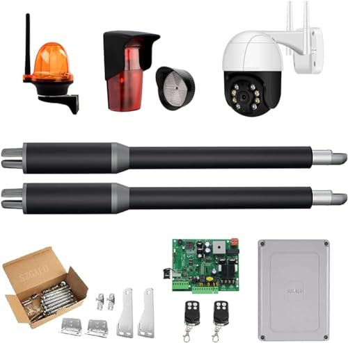 Kit d'ouverture de portail automatique – Actionneur de moteur électrique pour contrôle d'accès – Ouvre-porte battante à double bras 200 kg