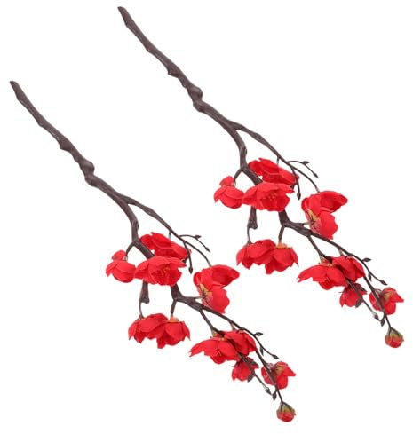 PAMINGONO 2piezas Ramitas Ciruelo Artificiales Decoraciones Flores Falsas Decoración Mesa