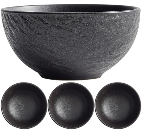 Cabilock 4piezas Cuenco De Arroz Estampado De Rocas Cuenco De Japonés Para Postres y Frutas De Comida Cerámica Uso Doméstico