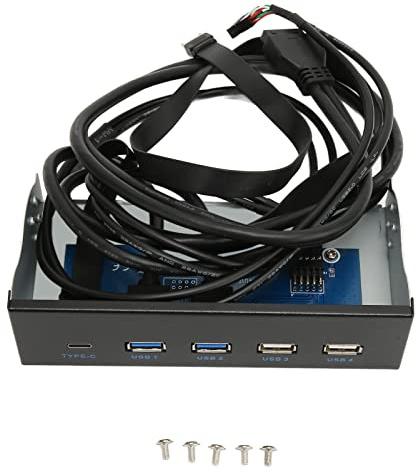 XUXHOU PC Media Dashboard 5.25 Inches USB3.0 Dock of Expansion with 5 Interfaces, Plugs and Reproduction for 8, Suitable for CD Expansion (2U3+2U2+TC)