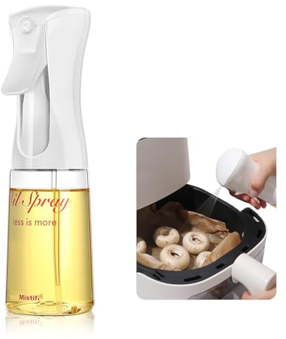 Mistifi oil spray PET bottle 200ml Upgraded Version.Fine Mist Spray Bottle for Air Fryer, Olive Oil, Avocado Oil, Healthy Nonstick Frying, Commercial & Home Kitchen Use (PS600　1Pc)