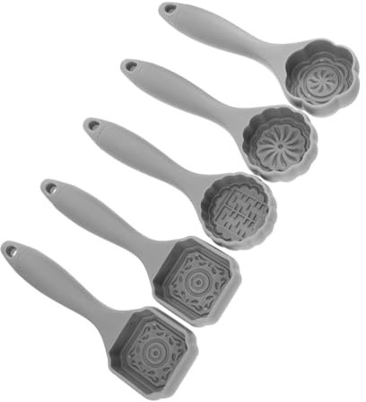 Alipis 5pcs Moon Cake Molds Grey Pastries Making Molds Baking Supplies Kitchen Tools for Household Baking