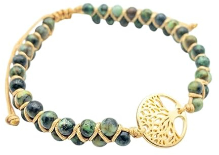 aninu Bracelet arbre de vie et éléphants GPS Live Tracking + application - Bracelet pour femme arbre de vie - Bracelet en macramé comme bijou - Bracelet de perles avec arbre de vie - Pendentif en