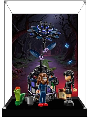 Boîte de présentation en acrylique pour Lego 76784 modèle Dahlia noir, boîte de présentation transparente anti-poussière compatible avec le modèle Lego 76784 (modèle non inclus) (fond 1-3 mm)