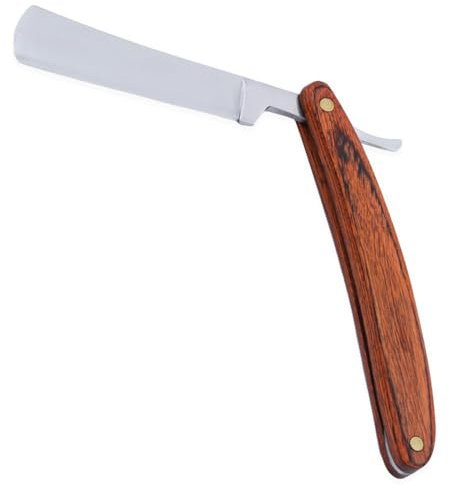 PENIKOKO Rasoir Coupe Choux Classique Acier avec Manche Bois Rasoir Droit Pliable et Portable pour Hommes et Barbiers Lame Affûtée pour Rasage et Sûr