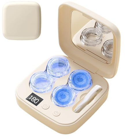 lisutupode Macchina per la pulizia delle lenti a contatto,Pulitore ad ultrasuoni,Per la pulizia delle lenti morbide | Per gli uomini donne adulti uso domestico Viaggi Quotidiano