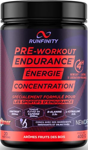 Pre Workout Runfinity - Booster d’Énergie Longue Durée : 4h d'Efficacité | Performances Maximales - Endurance Puissance & Concentration - Formule Premium Made in France