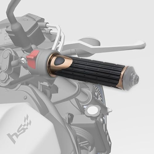 Alu/Gummi Griffe | D-Version | Kupfer | 22 mm | Länge: 125 mm | Ende offen Lenkgriffe Motorrad Griffgummi Roller Quard