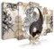 Dekoarte 455 - Quadro moderno su tela montato su telaio in legno di 5 pezzi, stile etnico yin e yang, 150x80cm