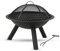 MaxxGarden Brasero Exterior - Chimenea Ø 56 cm - Brasero protección contra chispas - Cuenco de luz con Rejilla para el jardín - Negro