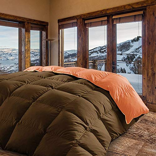 - Moscow - Edredón / Relleno Nórdico Reversible Máxima Calidad Transpirable 350 gr/m2 Microfibra Alta Densidad Invierno/Otoño (Marrón - Naranja, Cama 135 y 150 (240 x 260 cm))