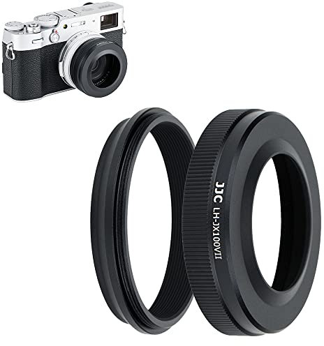 JJC Parasol de Objetivo con Anillo Adaptador para cámaras Fujifilm Fuji X100VI X100V X100 X100S X100T X100F, sustituye Fujifilm LH-X100 & AR-X100, Compatible con filtros 49mm y Tapa de Lente
