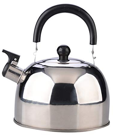 XGWML Bouilloire Sifflante INOX,théière en Acier Inoxydable,Bouilloire en Acier Inoxydable pour Plaques à Induction (Argent)