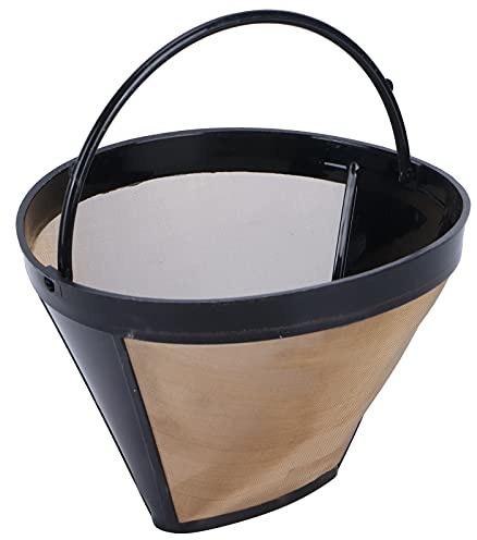 Filtre à Café en Acier Inoxydable, Filtre à Café en Acier Inoxydable Filtre à Café en Cône Réutilisable Passoire en or pour Cafetière Manuelle