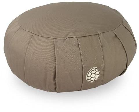 TORTUGA MEDITATION & YOGA - Coussin de méditation e Yoga - Design circulaire- Rembourrage de blé sarrasin – Hauteur 15 cm - Housse 100 % coton naturel facile à laver