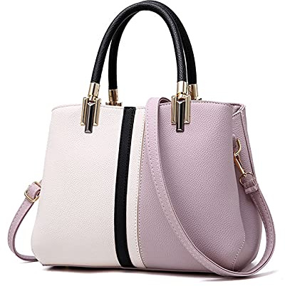 FANDARE Eleganti Borsa Donna Tracolla Spalla Borsa a Tote Mano Pelle PU Impermeabile per Shopping Viaggio Partito Work Crossbody Bag Viola