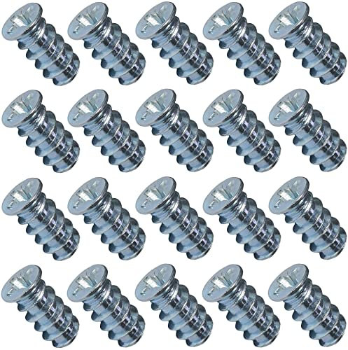 AERZETIX - C44759 - Lot de 20 vis euro pour meubles/armoire/placard - assemblage de bois - Ø6.3x13mm - en acier zingué métal - à empreinte pozidriv