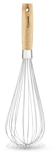 Culinare Naturals Batidor de Globos, Bambú Sostenible/Acero Inoxidable, 34cm x 9cm, Batidor de Mano/Horneado/Mezclado/Preparación de Alimentos