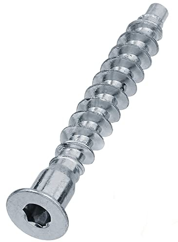 7mm x 50mm Silver Hex Socket Flat Head Confirmat Screws Furniture Fitting Assembly Screw (Pack of 20) X09B