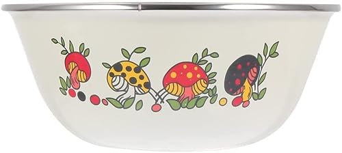 RQPBIJ 2pcs Old-Fashioned Enamel Bowl Bento Box with Lid Fruit Salad Mixing Bowl Nostalgic Instant Noodle Bowl Bowl Set