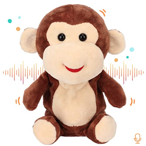 Easfan Talking Monkey Repeat What You Say Electric Nodding Plush Funny Interactive Speaking Toys Buddy Birthday Gifts for Kids Toddlers Brown,7