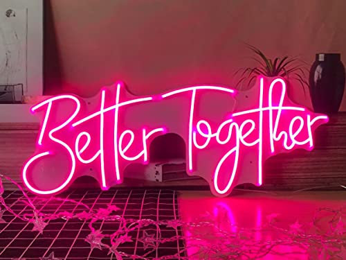 LED-Leuchtreklame Better Together Nachtlicht für Zuhause, Schlafzimmer, Wohnzimmer, Kunstdekoration, Party, Hochzeitstag, Geburtstag, mit USB 5 V