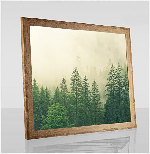 Monzetta Deluxe Bilderrahmen Posterrahmen 80x120 cm Sonoma Eiche Dekor cm Schritt Formatwahl 120x80 cm RW weiß Front Antireflex
