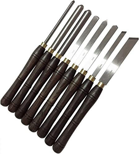 OITTo 8-teiliges HSS-Holzdrehwerkzeuge für Drehmaschine Drehmeißel-Set mit Walnussgriff und Holzaufbewahrungskoffer Holzdrehwerkzeuge Holzschnitzset Holzschnitzwerkzeuge Drehmeißel