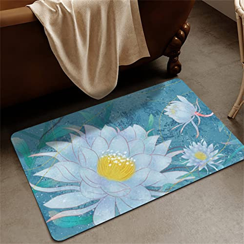 Badezimmerteppich, Badematte Rutschfest, Duschmatte Rutschfest, Duschvorleger, Badvorleger Badteppich Rutschfest Waschbar Teppich Badezimmer, Bathroom Mat, Bath Mat Mats, Bad Teppich, Lotus-120x160cm