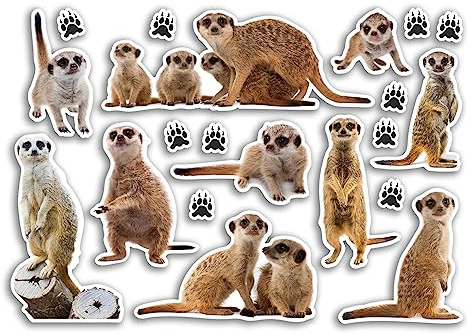 A5-Aufkleberbogen, Erdmännchen, Vinyl-Aufkleber, Motiv: Mungo, Wildtiere, Scrapbooking, Reisedekoration, Etikett, Freund, Mädchen, Jungen, ästhetisch, #80791