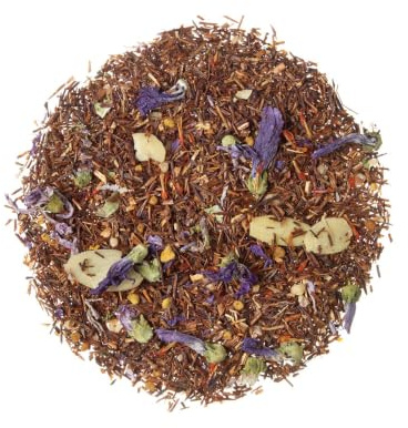 TEA SHOP - Rooibos Moon 100g - 50 Tazas - Formato a Granel - En Hojas - Infusiones Sin Teína - Isotónico con Mezcla de Crocanti, Polen, Flores de Malva y Cártamo, Almendra
